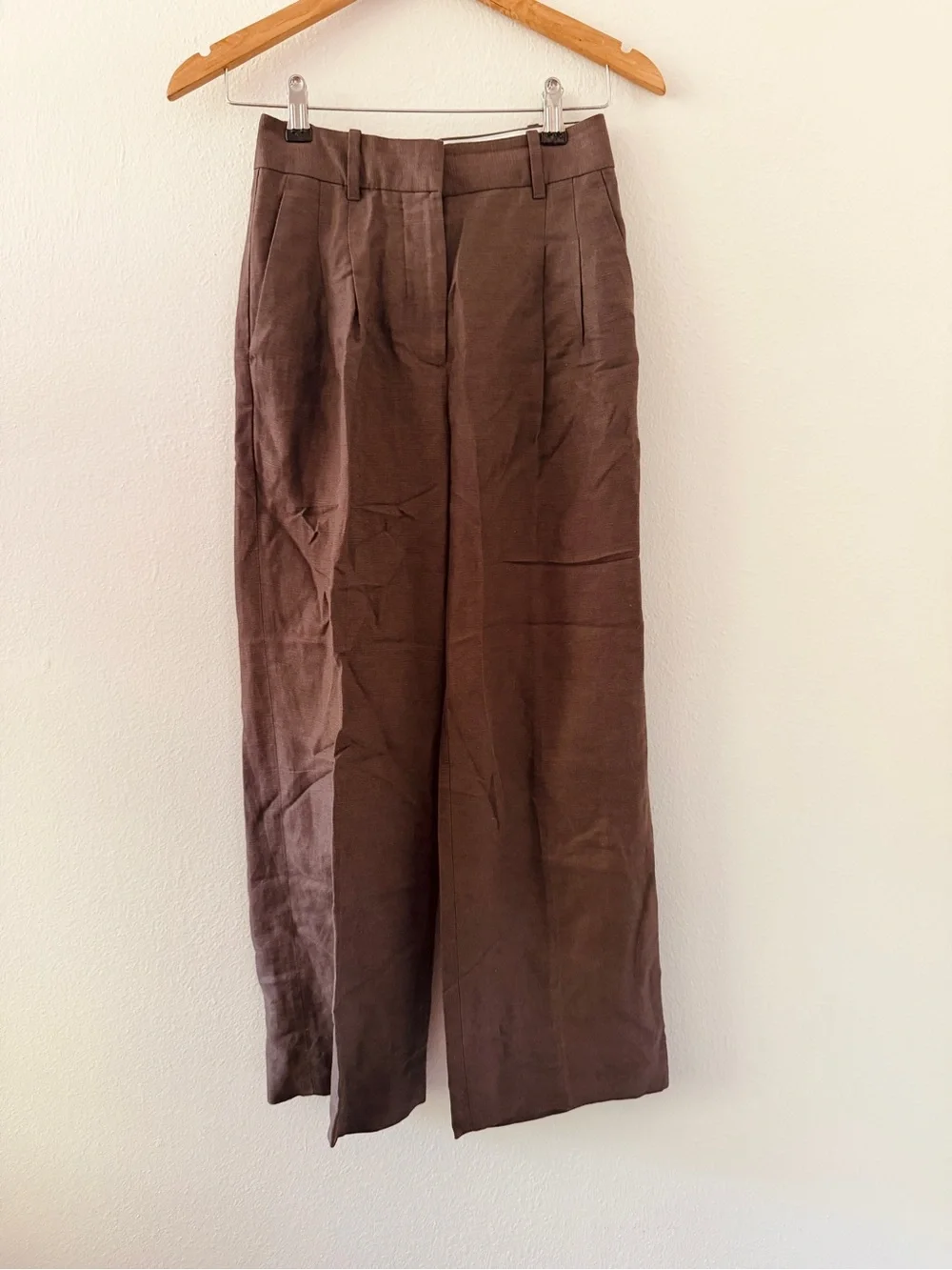 Aritzia The Effortless Pant Cruise Linen Brown